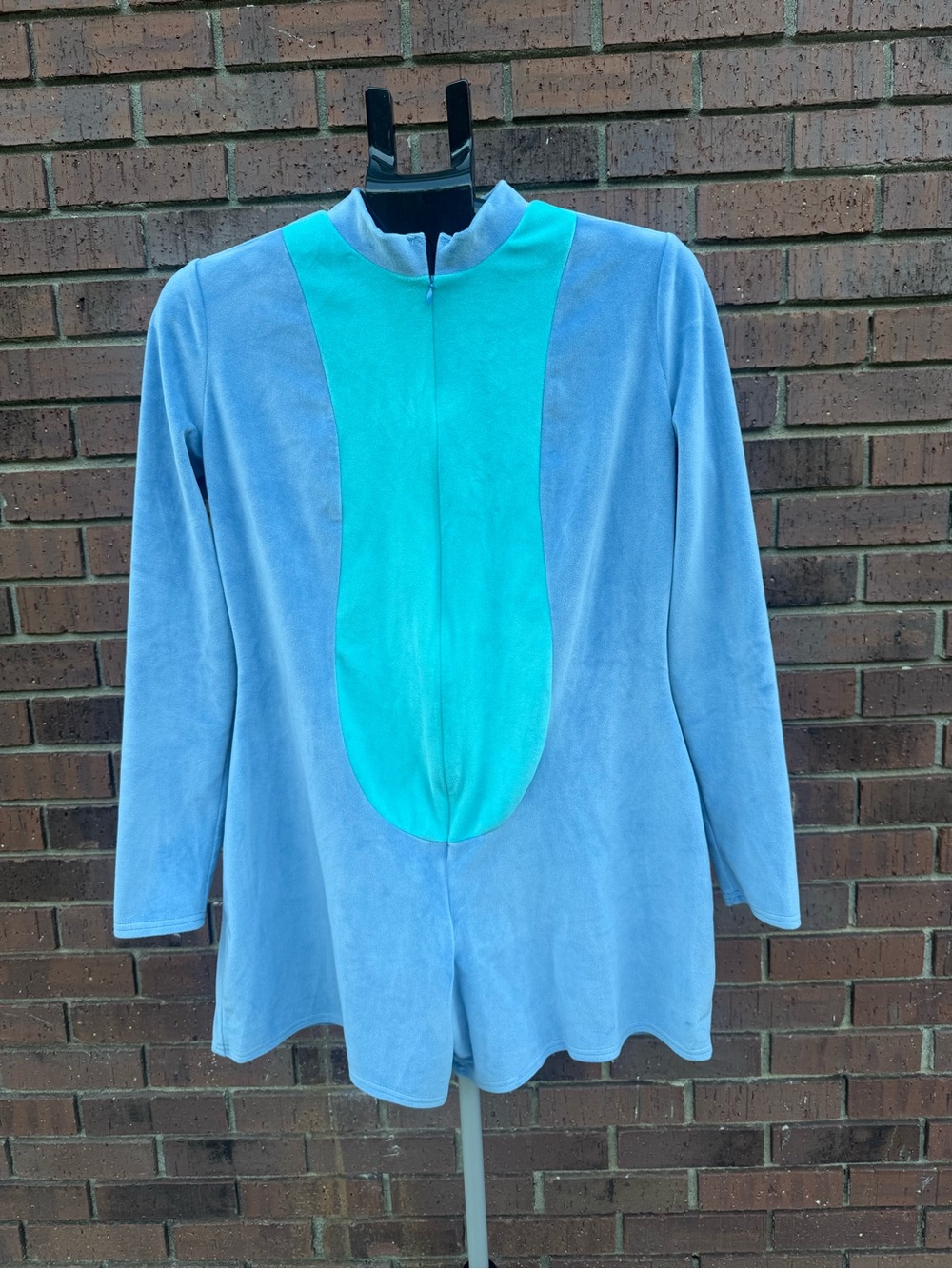 Disney Lilo and Stitch Halloween Costume Romper Adult L Long Sleeve Velour Alien